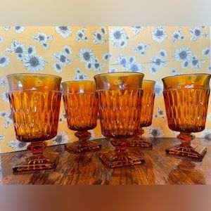 Vintage burnt orange cocktail glass set (5) 🥂